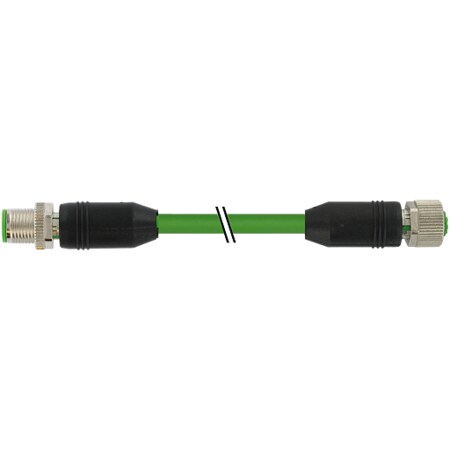 Murrelektronik M12 male 0 Degree / male 0 Degree shielded X-cod. Gigabit, TPE 4x2x26AWG SF/UTP CA 7700-44571-S7V1000